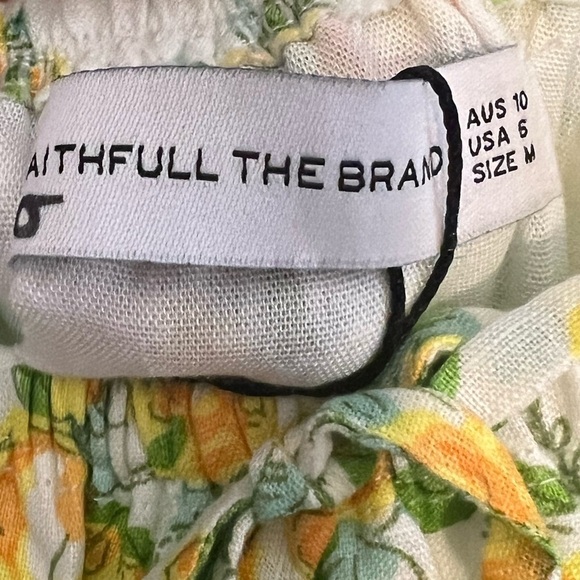 Faithfull the Brand Dress Matisse Boho Floral Linen Midi Sz M - Picture 9 of 11